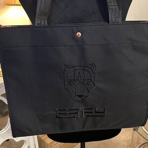NWOT ✨ Effy Black Tote with Embossed Panther Design